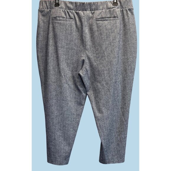 Croft & Barrow Womens Plus Herringbone Pants 2X Polyester Blend Elastic Waist - Picture 2 of 5